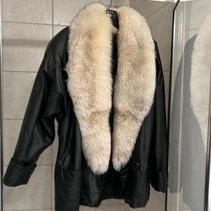 Beautiful leather coat with fur